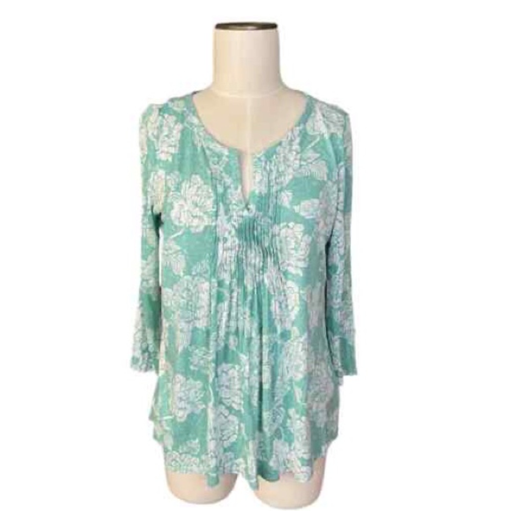 NWT Talbots Floral Pintuck Blouse - Picture 2 of 4
